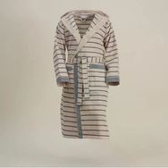 Ecocotton Arden %100 Organik Pamuk Kenevir Karışımlı Çizgili Lacivert Erkek Bornoz