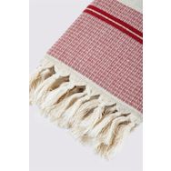Ecocotton Arden Kırmızı-Bej 50x80 cm %100 Organik Pamuk Karışımlı Kenevir Havlu