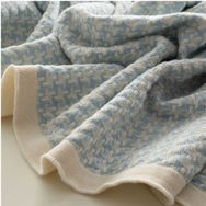 Ecocotton Baby Dream %100 Organik Pamuk Örgü Mavi 80x90 cm Bebek Battaniyesi