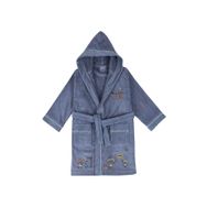 Ecocotton Carnaval %100 Organik Pamuk Nakışlı Gri Unisex Çocuk Bornoz