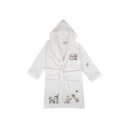 Ecocotton Carnaval %100 Organik Pamuk Nakışlı Krem Unisex Çocuk Bornoz