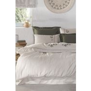 Ecocotton Derin Battal Boy %100 Organik Pamuk Saten El Nakışlı 240x220 cm Yeşil Nevresim Takımı