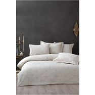 Ecocotton Güz Battal Boy %100 Organik Pamuk Saten Brodeli Bej 240x220 cm Nevresim Takımı
