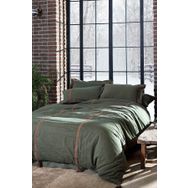 Ecocotton Hazar Battal Boy %100 Organik Pamuk Saten Parça Boya 240x220 cm Yeşil Nevresim Takımı