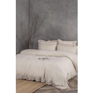 Ecocotton Miranda %100 Keten Parça Boya Bej 240x220 cm Battal Boy Nevresim Takımı