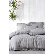 Ecocotton Miranda Keten Parça Boya Gri 220x240 cm Battal Boy Nevresim Takımı