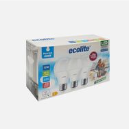 Ecolite A60 12W E27 6500K Beyaz Işık 3'lü Led Ampul