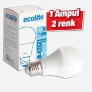 Ecolite Color Switch 9 W Mavi Klasik E27 Duy Led Ampul