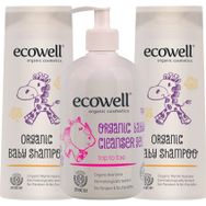 Ecowell Organik 2x300 ml Bebe Şampuanı + Organik 500 ml Temizleme Jeli