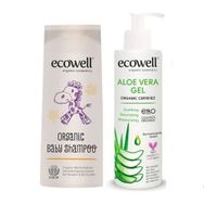 Ecowell Organik 300 ml Bebek Şampuanı + Organik 200 ml Aloevera Jel