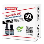 Edding Damlalıklı Ekonomik 30 ml Siyah 2'li Tahta Kalem Mürekkebi
