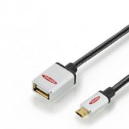 Ednet ED-84150 0.3 m micro USB to USB 2.0 Premium Erkek-Dişi OTG USB 2.0 Kablo