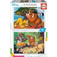 Educa 18103 2x20 Parça Disney Animals Ahşap Puzzle