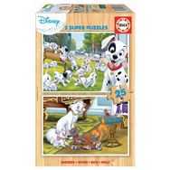 Educa Disney Animals 2x25 Parça Ahşap Puzzle