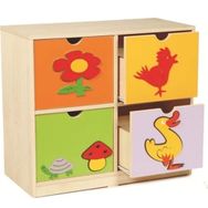 Edutoys 4 Çekmeceli Figürlü Dolap