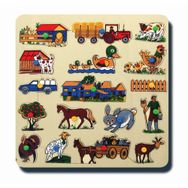 Edutoys Ahşap Kulplu Çiftlik Puzzle