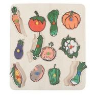 Edutoys Ahşap Kulplu Sebze Puzzle