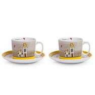 Egan Italy Le Casette 2'li 340 ml Sarı Çay Fincanı Seti