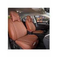 Egemenotoaksesuar Renault Clio 2 HB Lüks Deri Ön/Arka Set Tarçın Oto Koltuk Kılıfı