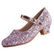 Eight KM EKM7015 Mary Jane Sparkle Glitter Işıltılı Şampanya Kız Yüksek Topuklu Ayakkabı