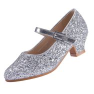 Eight KM EKM7015 Mary Jane Sparkle Glitter Kristal Gümüş Kız Yüksek Topuklu Ayakkabı