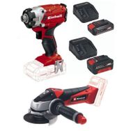 Einhell Te-Ci 18/1 Akülü Vidalama Te-Ag 18/115 Akülü Avuç Taşlama 2.5-4.0 Ah Akü Şarj Ünitesi Seti