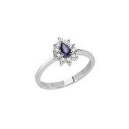 Ejed Diamond PIR1556 0.08 Karat Pırlantalı Damla Safir Kadın Yüzük