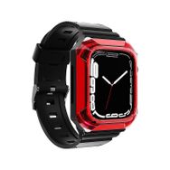 Ekılıf IOS Watch KRD-88 Kırmızı 40 mm Uyumlu Sert Pc Kasa Koruyuculu Silikon Kordon