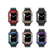 Ekılıf IOS Watch KRD-88 Siyah 38 mm Uyumlu Sert Pc Kasa Koruyuculu Silikon Kordon