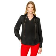 Ekol 1055 Zincir Detaylı Siyah Bluz