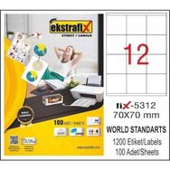 Ekstrafix Fix-5312 70x70mm Lazer Etiket
