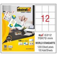 Ekstrafix Fix-5312 70x70mm Lazer Etiket