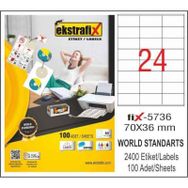 Ekstrafix FIX5736 70 x 36 mm Lazer Etiket