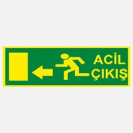 Ekstrafix YF061 12x25 cm Fosforlu Acil Çıkış Uyarı Levhası