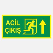 Ekstrafix YF065 12x25 cm Fosforlu Acil Çıkış Uyarı Levhası