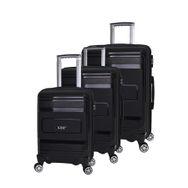 Elatae V305 Premium Polipropilen Kırılmaz Siyah 3'lü Valiz Seti