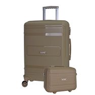 Elatae V305 Vizon Premium Polipropilen Orta ve Makyaj Boy 2'li Kırılmaz Valiz Seti