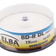 Elba Printable BD-R 50Gb 6x 15'li Blu-Ray Boş Cakebox