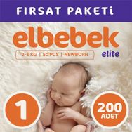 Elbebek Elite No:1 Yenidoğan 200 Adet Bebek Bezi