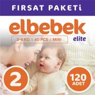 Elbebek Elite No:2 Mini 120 Adet Bebek Bezi
