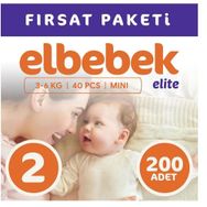 Elbebek Elite No:2 Mini 200 Adet Bebek Bezi