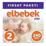 Elbebek Elite No:2 Mini 240 Adet Bebek Bezi