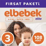 Elbebek Elite No:3 Midi 108 Adet Bebek Bezi