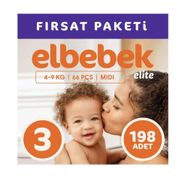 Elbebek Elite No:3 Midi 198 Adet Bebek Bezi