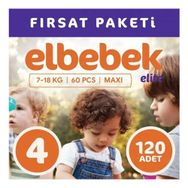 Elbebek Elite No:4 Maxi 120 Adet Bebek Bezi