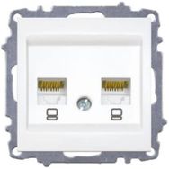 Elbi Zena 2RJ45 Beyaz Mekanizma Prizi