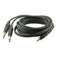 Elektromer 3.5 mm Stereo E/2x6.3 mm Mono Erkek 3 m Powermaster Kablo