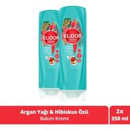 Elidor Doğanın Enerjisi Argan Yağı ve Hibiskus Özü Dökülme Karşıtı 2x350 ml Saç Bakım Kremi