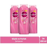 Elidor Superblend Güçlü ve Parlak E Vitamini Makademya Yağı Kolajen 3x650 ml Saç Bakım Şampuanı