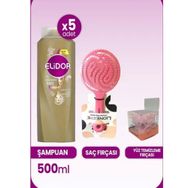 Elidor Superblend Saç Dökülmelerine Karşı 5x500 ml Şampuan + Saç ve Yüz Fırçası